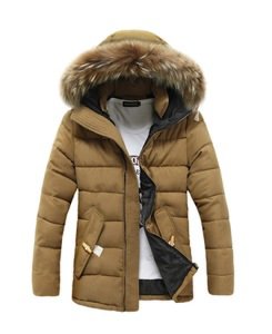Winter Mens Trench Coat Korean Slim Velvet Thicken Hooded Men Coat