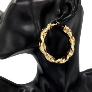 Women Big Hoop Earrings 18K Gold Plated Loops Round Circles Hoop Earrings Stud Women Jewelry