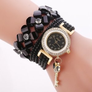 Women Bracelet Ladies Watch With Rhinestones Clock Womens key pendant Vintage Fashion Dress Wristwatch Relogio Feminino Gift