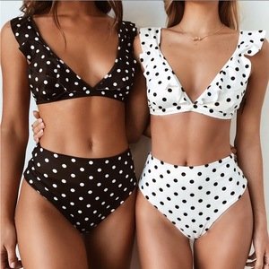 Womens New Design Hot Sexy Swimwear Bikini Lovely Dots Two Piece Ladies Swimwear
