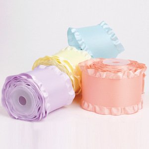 Xiamen Factory Wholesale 2'' polyester ruffle satin ribbon