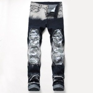 XL1201 High quality nostalgic elastic cotton youg men skinny Jeans with patch