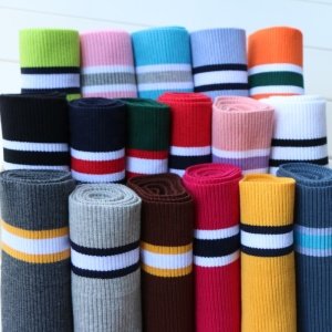 Yarn dyed Strip Cotton and Spandex Rib Knit cuff for Down Jacket Clothing Accessories