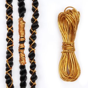 ZSHAIR 10m/pc 1mm Gold String Metallic Cord Jewelry Thread Hair Accessories for Braids