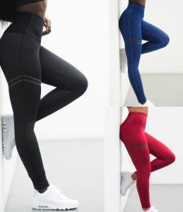 Activewear Fitness High Wasted Tights Woman Anti-Cellulite Compression Leggings Knitted Yoga Pants