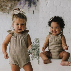 Baby Toddler Girl Clothes Soft Cotton Lace Flare Sleeves Summer Infant Bodysuit Ruffle Solid Onesie One Piece Jumpsuit for 1-3Y