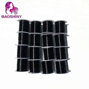 Black Flat Black Line Nylon Rubber Stretchy Cord For Hair Extension Elastic Thread 9meters per roll
