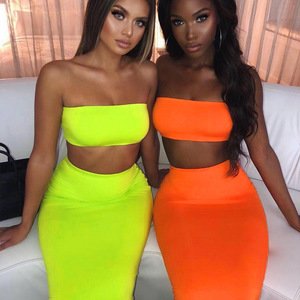 Casual 2 Piece Set Bar Plus Skirt Bodycon Knitted Suits For Women