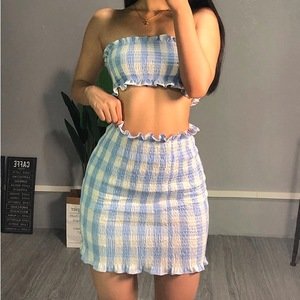 Casual Clubwear Party Crop Top Wrap Skirts For Women Slash Neck Bandage Skirt two piece set women clothing