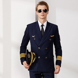 Custom Double breasted pilot uniform coat with accessories for airline pilot uniform