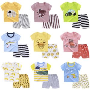 Girls Clothing Sets short sleeve Baby Girl Clothes Suits Lovely Print T-shirt+Shorts 2pcs Sets