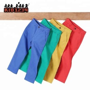 Kids cotton multicolor Adjustable Elastic waistband fashion boys pants