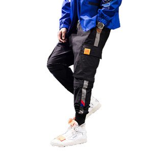 Men Hip Hop Belt Cargo Pants 2019 Man Patchwork Overalls  Streetwear Joggers Pants Men Designer Harem Pants