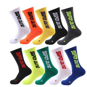 Men's non-slip basketball socks elite socks letters fluorescence around the foot towel bottom man trend sports socks