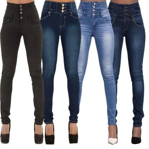 New arrival women skinny jeans high waist design plus size fashion women Jeans