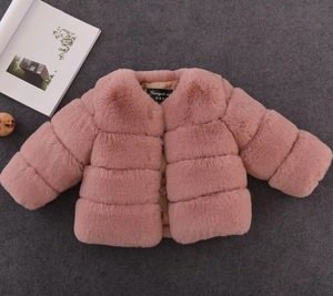 New Winter Girls Fur Coat Elegant Girl Faux Fur Jackets Coats Thick Warm Parka Kids Outerwear Clothes Girls Coat