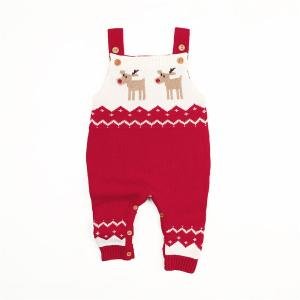 Organic Baby Christmas Cartoon Jumpsuit Girl Boy Toddler Sweater Knitted Romper Baby Overall Clothes