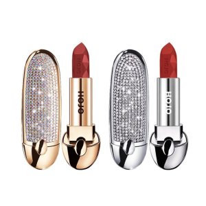 Shiny diamond starry sky luxury long lasting red matte lipstick waterproof lip stick lip gloss lips makeup with foldable mirror