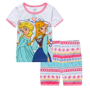 Wholesale Girls Summer Cotton Cartoon Pajamas Kids Pyjamas Sets