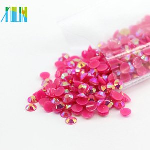 XULIN Jelly AB Colors Mixed Sizes Plastic Flatback Rhinestone Foiled Back Resin Stones, D-A006-Jelly Rose AB