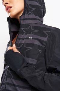 Calvin Klein Performance Wind Print Jacket - Stars Stripe CK Black - XS