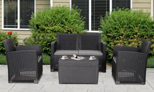 Outsunny Rattan-Effect Outdoor Furniture Set