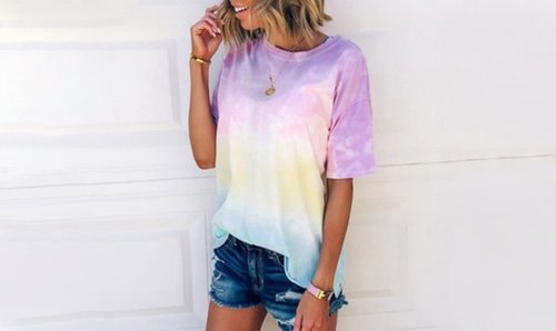 Women's Summer Tie Dye Printed Loose T-Shirt
