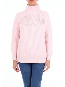 Be Blumarine maglia con collo alto di color rosa