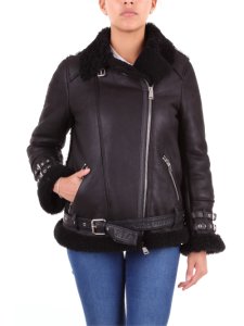 DELAN Leather jacket Women Black
