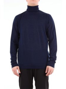 Gray Daniele Alessandrini sweater with blue high collar