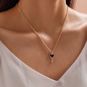 1 st Heart Key Charm Necklace