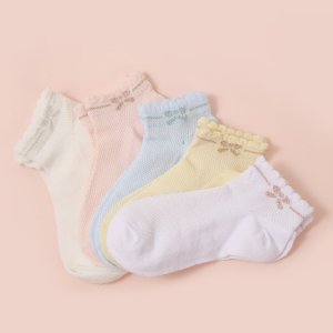 5 paar ademende katoenen sokken voor peuters