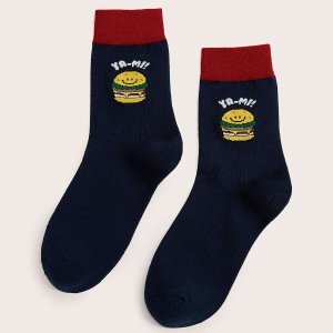 Shein - Hamburgerpatroon sokken 1 paar