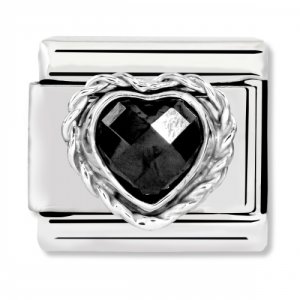 Nomination Classic Heart-Shaped Black Stone Charm 330603/011