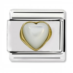 Nomination Classic Mother of Pearl Heart Link Charm 030501/12