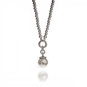 Zinzi Pearl and CZ Necklace Set