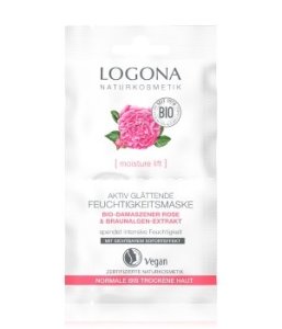 Logona Moisture Aktiv Glättende Feuchtigkeitsmaske Bio-Damaszener Rose Gesichtsmaske  15 ml