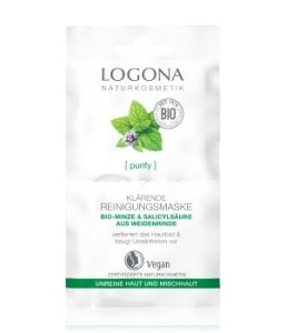 Logona Purify Klärende Reinigungsmaske Bio-Minze & Salicylsäure aus Weidenrinde Gesichtsmaske  15 ml