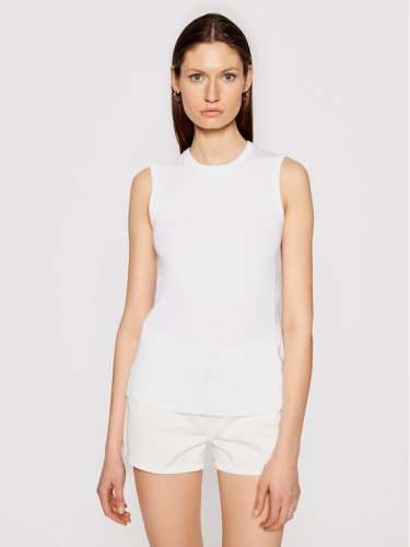 Calvin Klein Bluzka Rib Vest K20K202608 Biały Slim Fit
