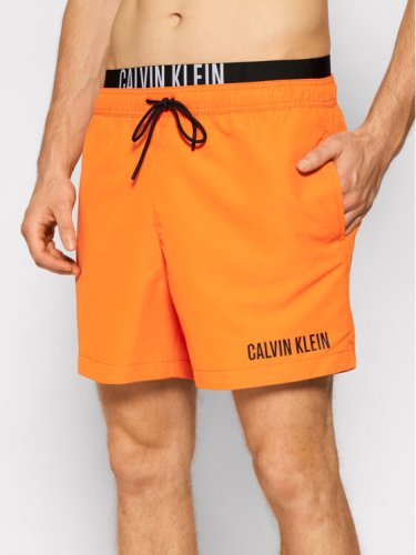Calvin Klein Swimwear Szorty kąpielowe Medium Drawstring KM0KM00552 Pomarańczowy Regular Fit