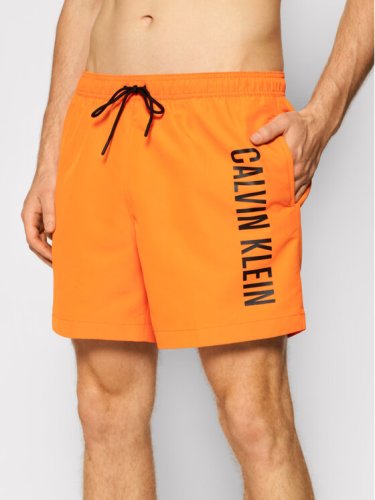 Calvin Klein Swimwear Szorty kąpielowe Medium Drawstring KM0KM00570 Pomarańczowy Regular Fit