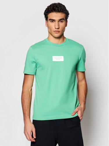 Calvin Klein T-Shirt Chest Box Logo K10K106484 Zielony Regular Fit