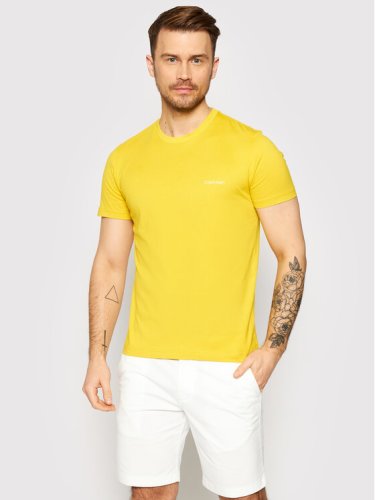 Calvin Klein T-Shirt Chest Logo K10K103307 Żółty Regular Fit