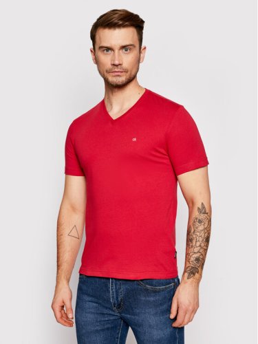 Calvin Klein T-Shirt Logo Embroidery K10K103672 Czerwony Regular Fit
