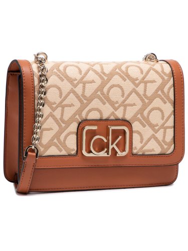 Calvin Klein Torebka Flap Shoulder Bag Md K60K607890 Brązowy