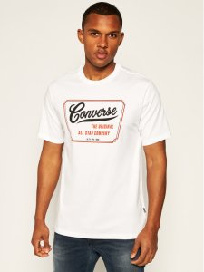 Converse T-Shirt 10018853-A02 Biały Regular Fit