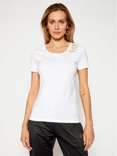 EA7 Emporio Armani T-Shirt 3KTT13 TJ29Z 1100 Biały Regular Fit