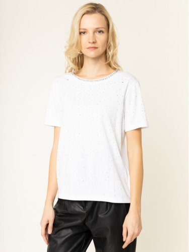 Guess T-Shirt Edwina W01P92 K7DN0 Biały Slim Fit
