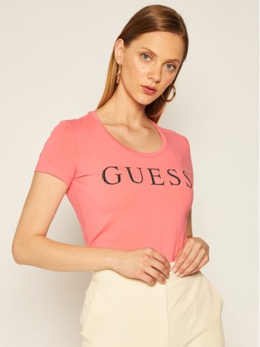Guess T-Shirt Emma W0YI0F J1300 Różowy Regular Fit