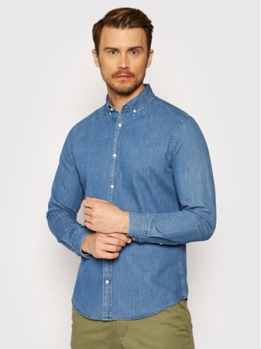 Jack&Jones Koszula jeansowa Plain Denim 12164676 Niebieski Slim Fit